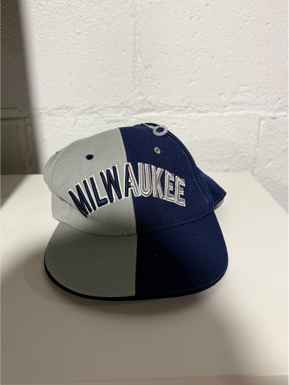 Blue Ocean Milwaukee Brewers baseball cap split colors